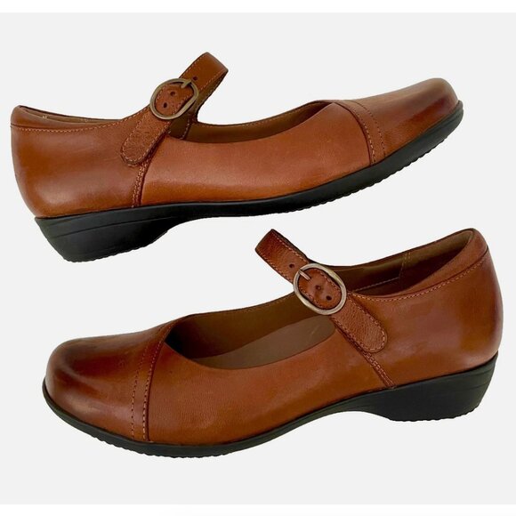 NEW DANSKO FAWNA CHESTNUT BROWN MARY JANES LEATHER COMFORT SHOES WOMENS 40 9 9.5 - Picture 3 of 15